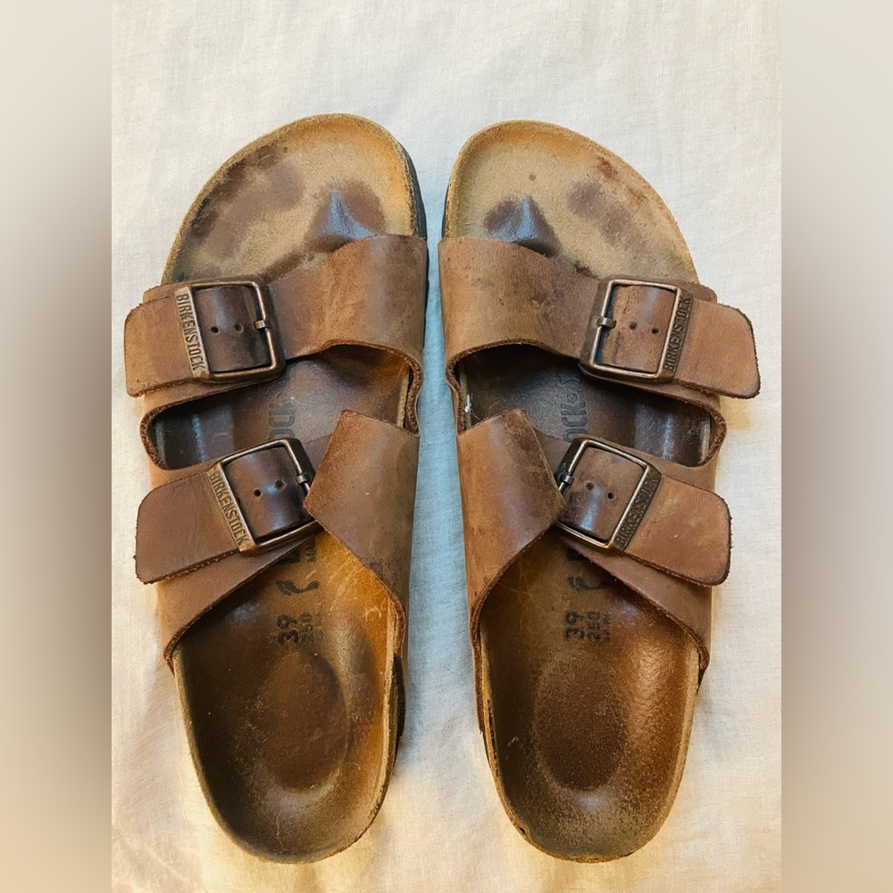 Birkensock Oiled leather Brown Size 39 (8-8.5)